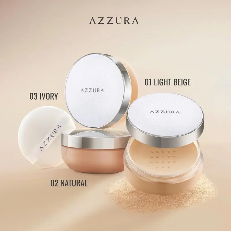 AZZURA Loose Powder | Bedak tabur | Double UV Protection | Fresh Look 2