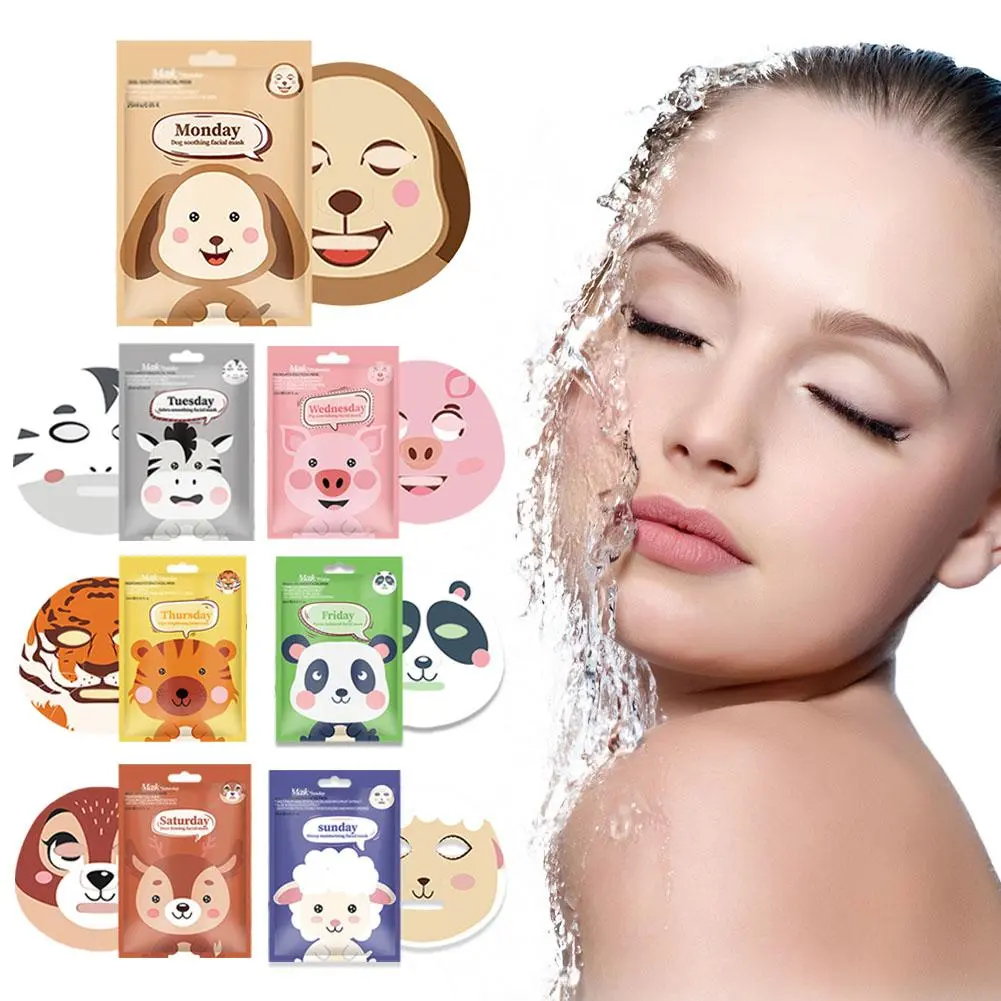 Mặt Nạ Hoạt Hình Dễ Thương, Dòng Động Vật, Dưỡng Ẩm, Dành Cho Phụ Nữ Và Trẻ Em Gái, Mặt Nạ, C7H7