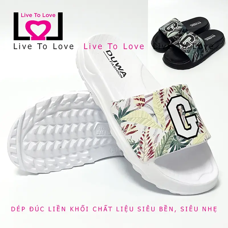 Dép Nam, Nữ Đúc Liền Khối Siêu Nhẹ DUWA LT2263 - Hàng Chính Hãng - Slipper, Dép Đế Bằng Quai Ngang Dép Lê 0