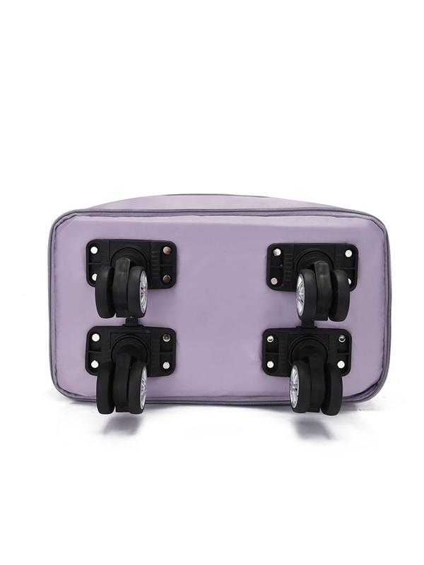 Matching Solid Letter Patch Large Capacity Travel Bag with Removable Wheels, 2025 New Trendy Portable Lightweight Travel Essentials, Wear Resistance Suitcases Bags for Women & Men 6