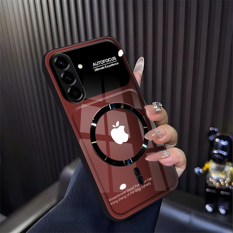 Cocok untuk casing ponsel  Galaxy A56 Casing ponsel anti jatuh dengan ikon gradien magnetik kaca baru-BLK