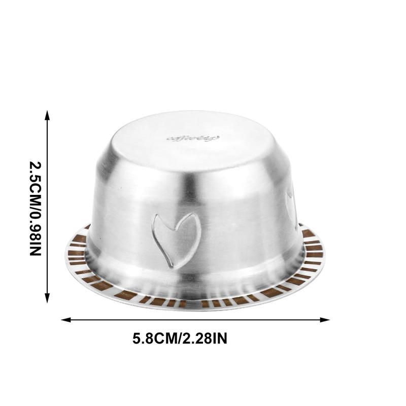 Reusable Pods For Nespresso Vertuo Machine Stainless Steel Refillable Coffee Capsule Set 2