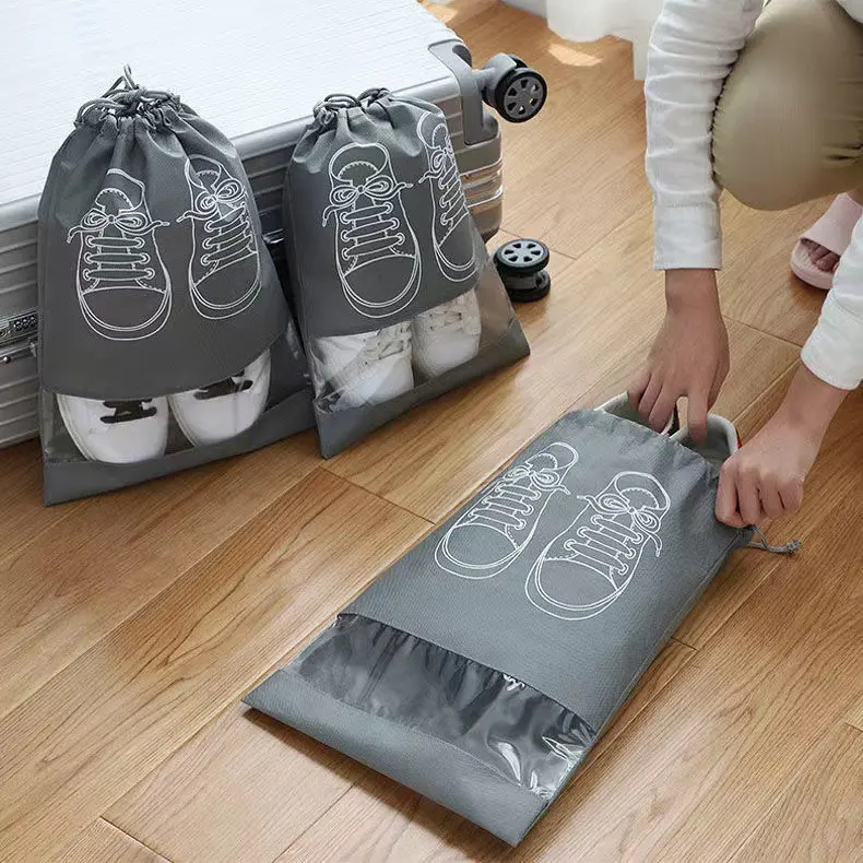Shoe storage bag, dustproof and moisture-proof, drawstring drawstring pocket, student dormitory organizer, shoe bag, travel storage artifact