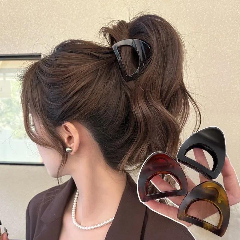 1-3 pcs 6CM Acrylic Medium Shark Clip Hollow Matte Color Hair Claw for Women Elegant Square Headwear Korean Hair Accessories for Girls 6