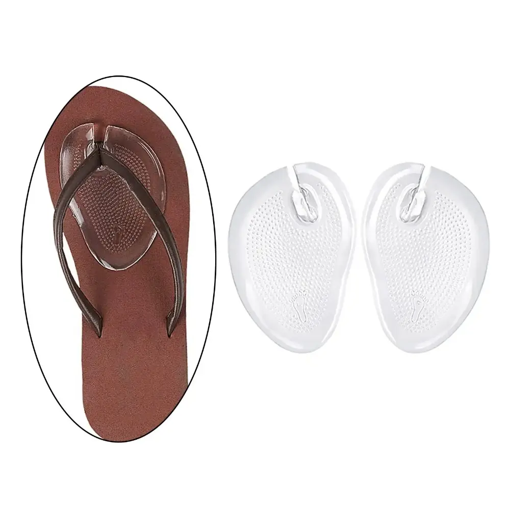 2PcsTransparent Self-adhesive Gel Front Footbed Flip Plate Non Slip Insole Toe Divider