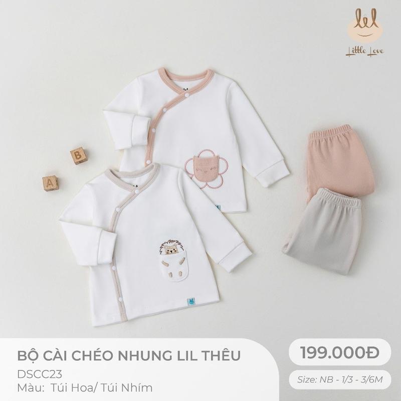  Bộ cài chéo nhung Lil thêu dành cho bé Lil Little Love  DSCC23  