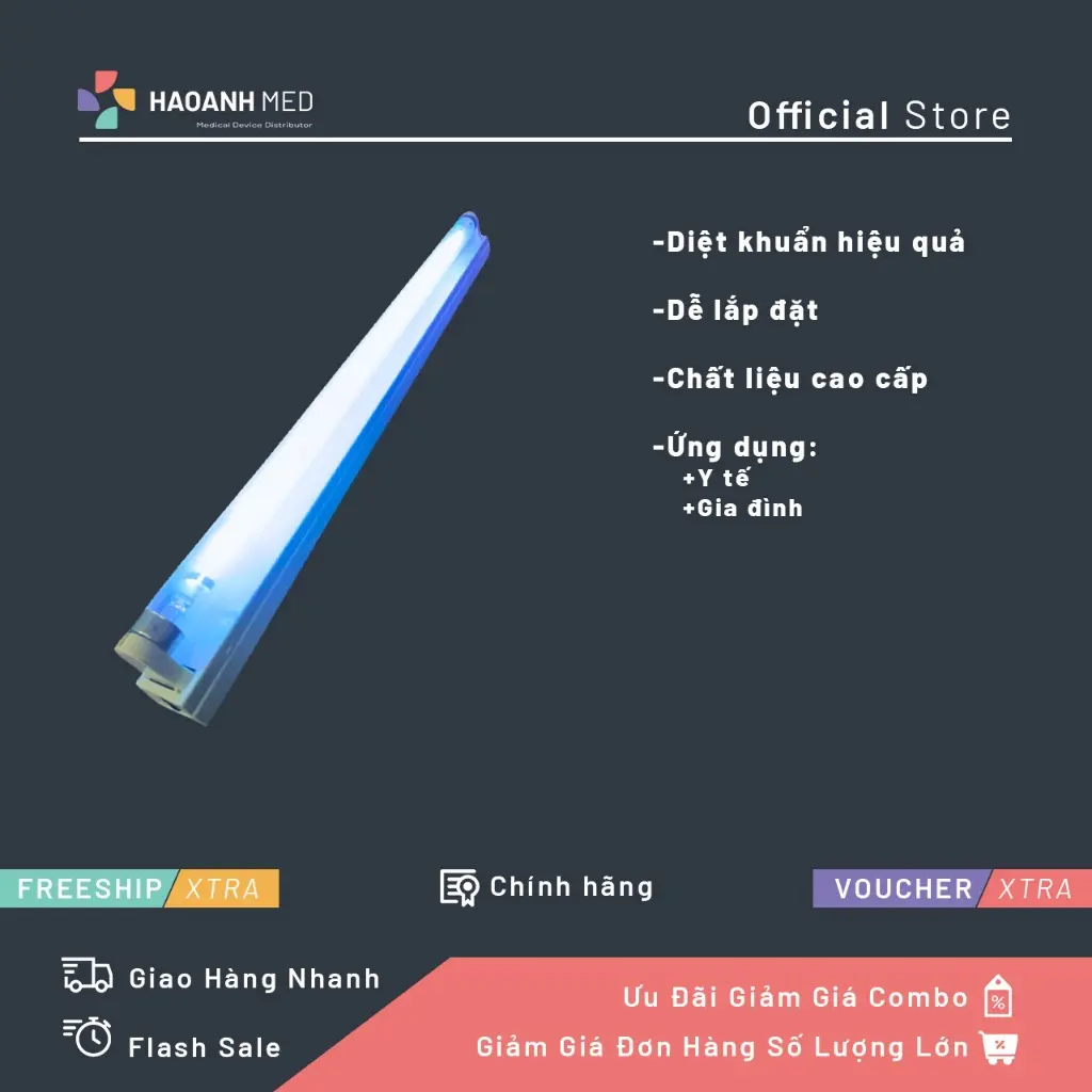 Bóng Đèn Cực Tím Diệt Khuẩn Khử Khuẩn , Đèn Tia UVC  60cm , 45cm - Ship từ 2 bóng