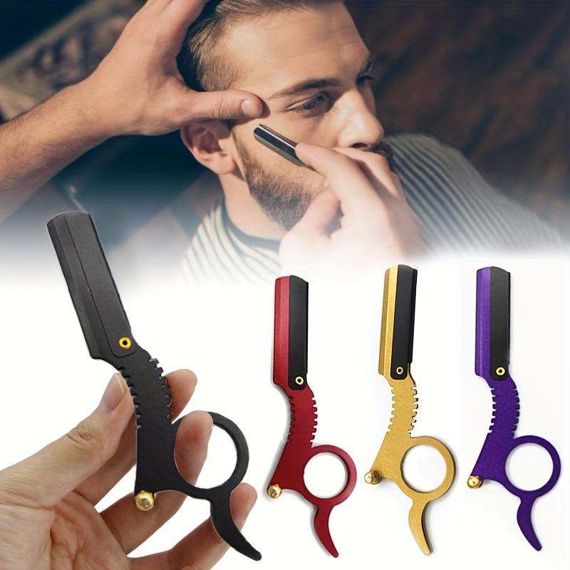 Dao Cạo Tóc Cho Nam Cạnh Thẳng Không Có Lưỡi Thép Không Gỉ Gấp Gọn Thủ Công Có Giá Đỡ Lưỡi Dao Cạo Râu Dụng Cụ Cắt Râu