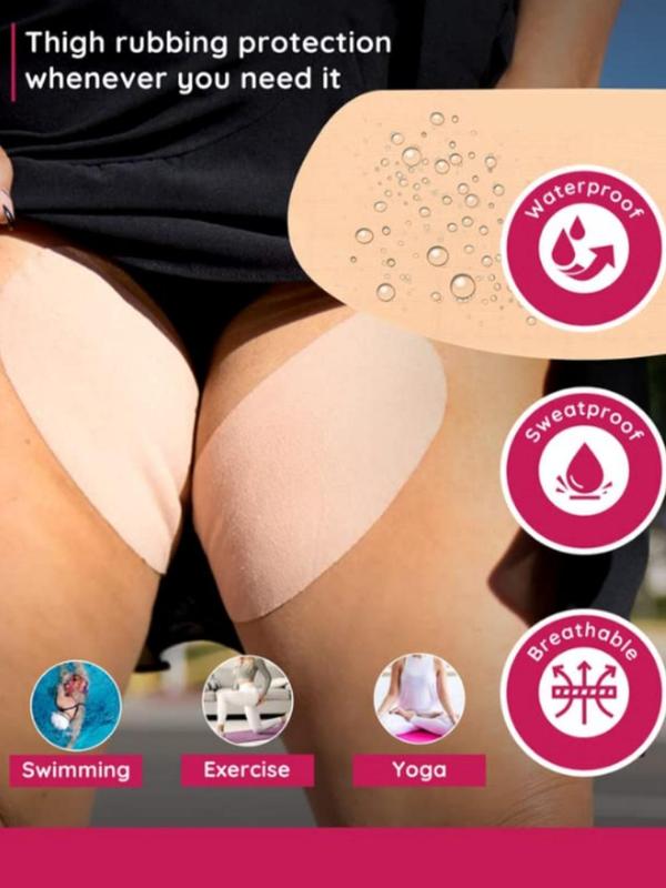【Plus Size】 Solid Color Thigh Inner Protective Patches, Women's Breathable Comfortable Thigh Chafe Sticker Pads, Women's Lingerie Accessories for Daily Wear 4
