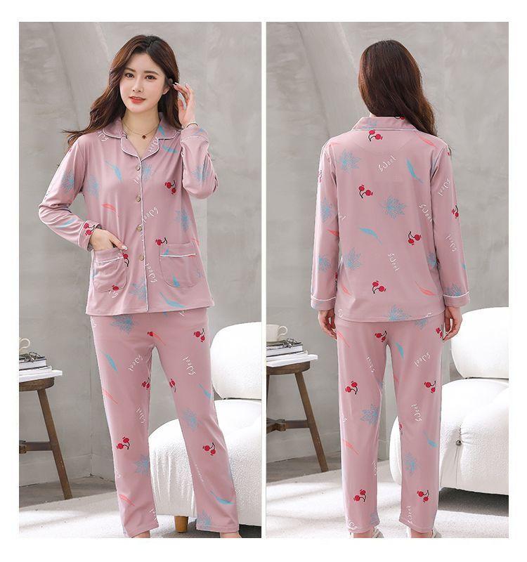Product Introduction of Bộ Đồ Ngủ, Cao Cấp, Dành Cho Nữ, Mùa Xuân Và Mùa Thu, Dài Tay, Bộ Đồ Cardigan, Phong Cách Hàn Quốc, Thiết Kế Ngọt Ngào, Ngoại Cỡ, Thích Hợp Cho Mùa Thu Và Mùa Đông, Đồ Mặc Nhà 26