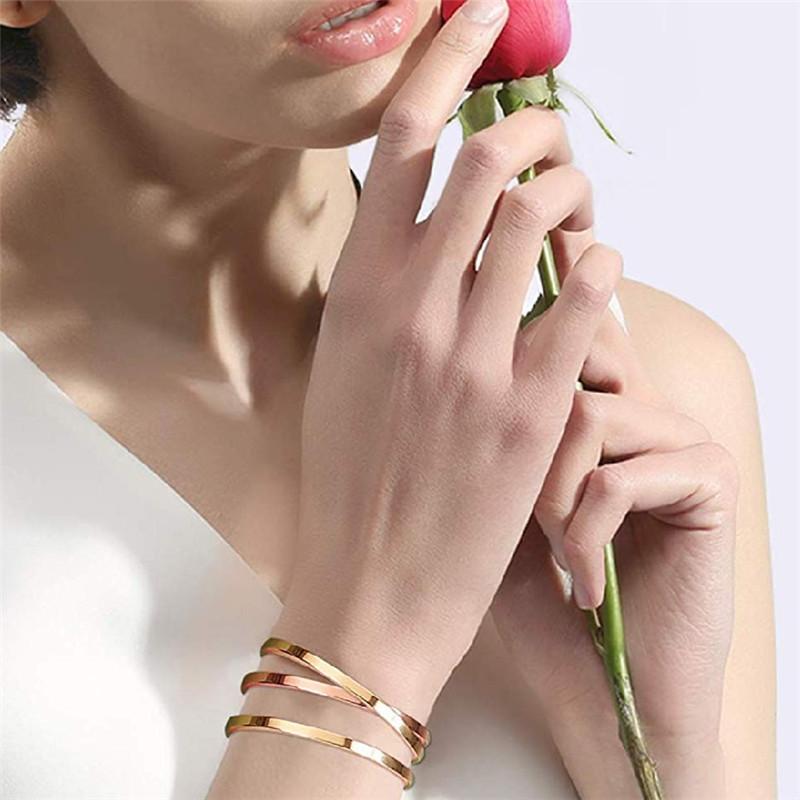 Vòng Tay Thép Không Gỉ, Thương Hiệu Thời Trang Mới, Loại C 4Mm, Phong Cách Đơn Giản, Vòng Tay Mở Nữ Bằng Thép Titan 5