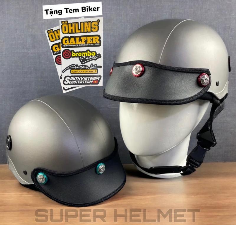 [TẶNG SET BIKER] Nón Bảo Hiểm Trơn - Màu Sơn Nhám - Gắn 3 ốc Salaya và Lông Đền Siêu Đẹp Phù Hợp Cho Cả Nam Và Nữ Helmet