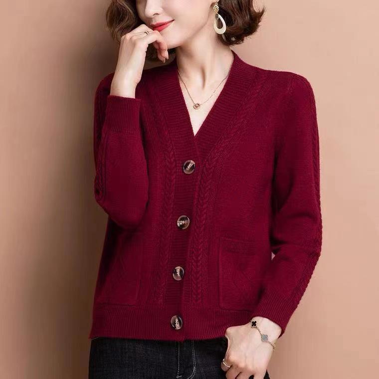 Product Introduction of Quần Áo Cho Mẹ TRUNG NIÊN Áo Len Ngoài Áo Cardigan, Dài Ngắn, Phong Cách Phương Tây, Thời Trang Mùa Xuân Và Mùa Thu, Có Thể Mặc Ngoài Trời, Dệt Kim, Áo Khoác Nhỏ Hàng Mới Về 6