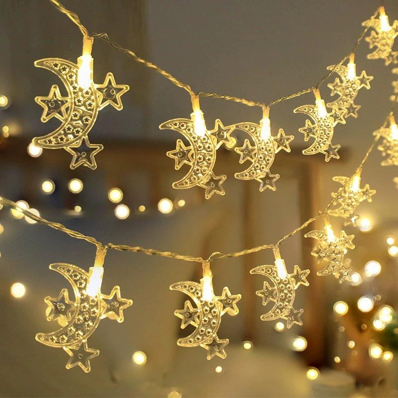 Product Introduction of LED String Decorative String Lights, Star Companion Moon Lights, Outdoor Courtyard LightsFestive Atmosphere Lights, Star Moon Castle Palace Moon Colored Lights, Curtain Lights, Leather String Lights Hanging Light 25