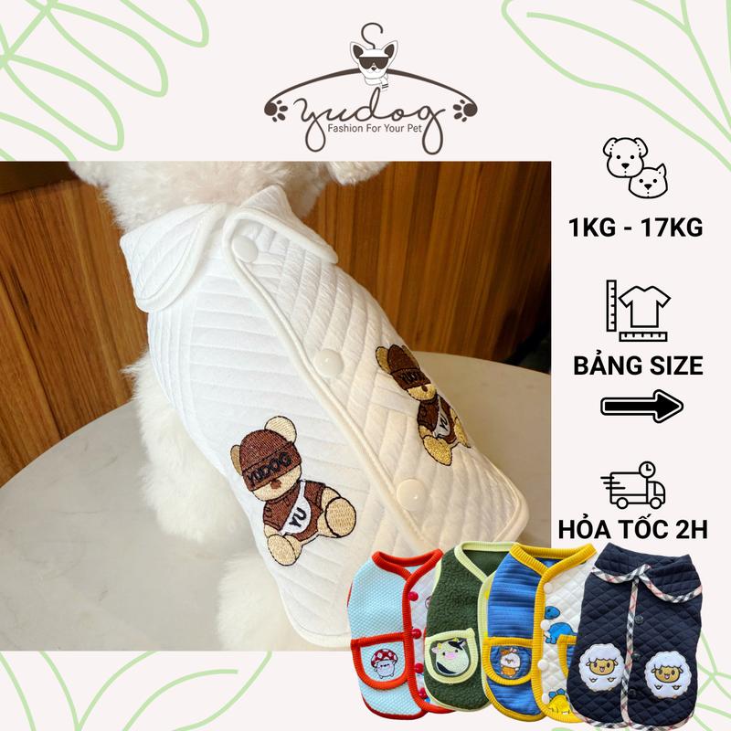 Áo khoác thun phối màu dễ thương cho chó mèo Yudog