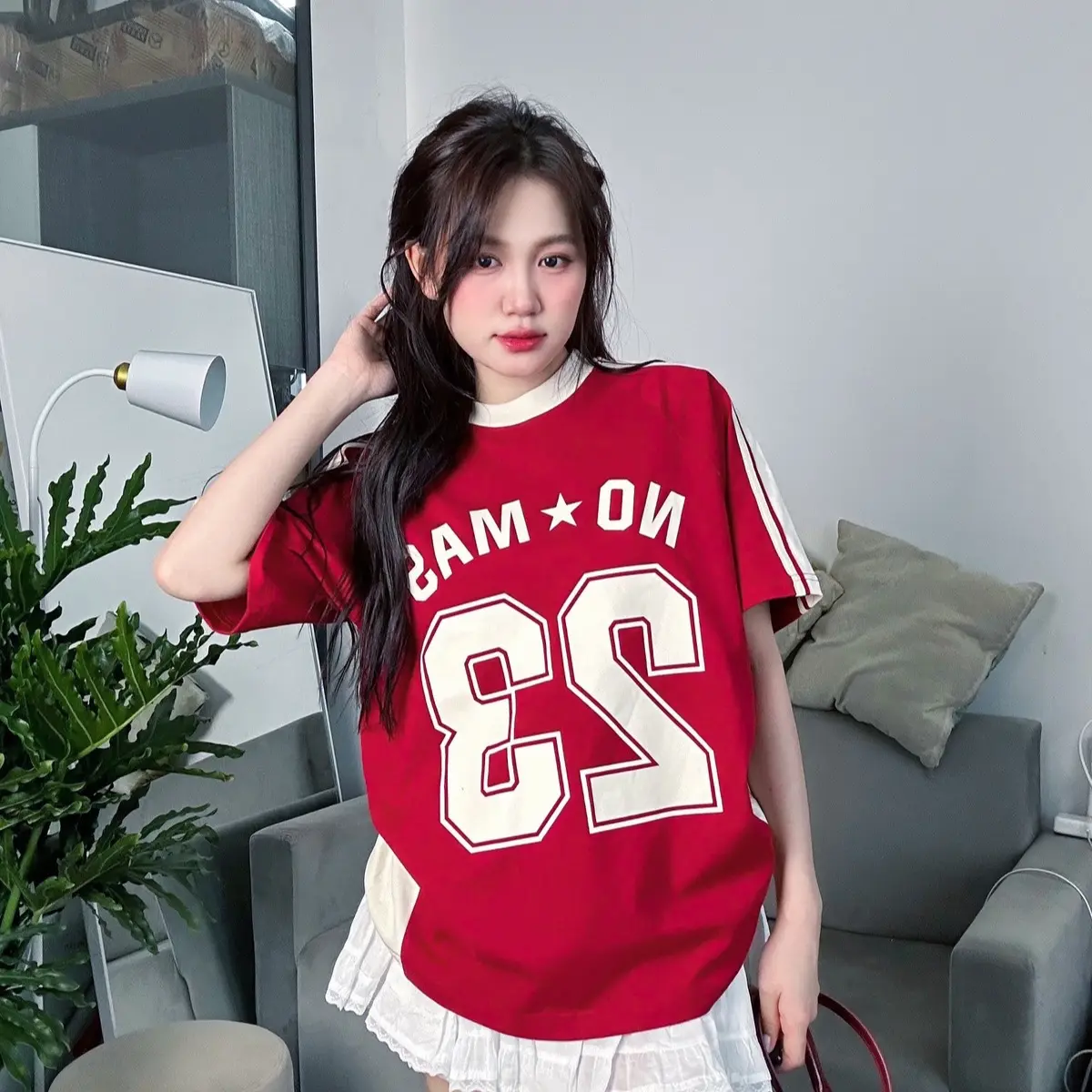 Áo thun phối phong cách bóng đá, Form oversize nam nữ 250gsm