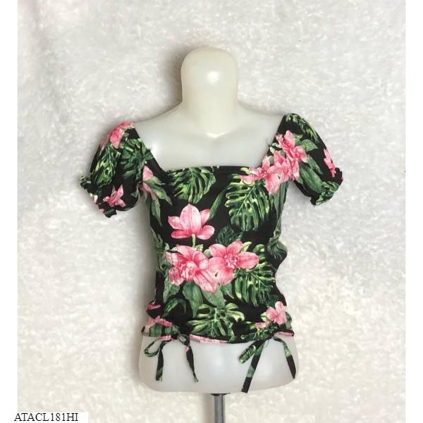 Product Introduction of Atasan Double serut pendek Baju Top Wanita Motif 1