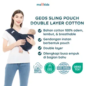 Malilkids Gendongan Bayi Geos Sling Pouch Double Layer (Dengan Busa di Pundak) Series
