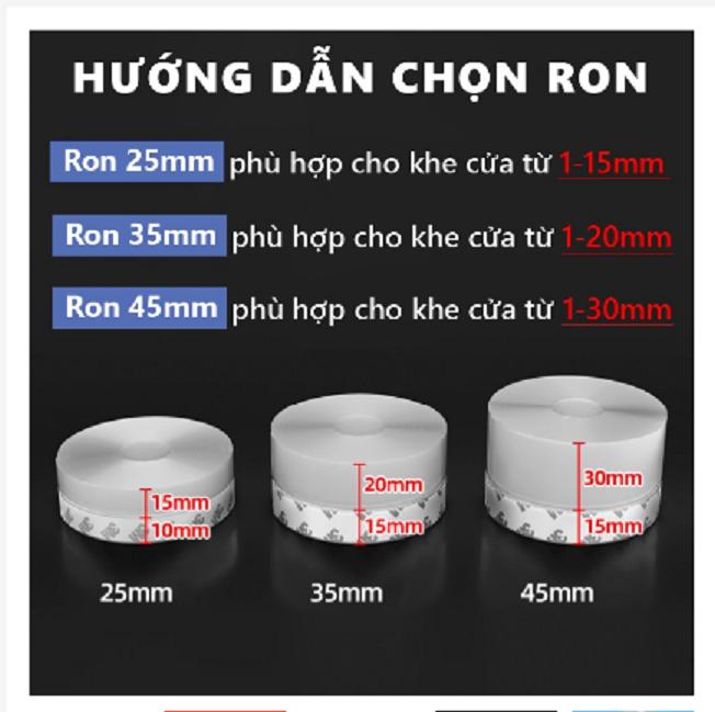1m Ron (Gioăng) Cao Su Dán Khe Hở Chân Cửa 3M - Chống Bụi, Chống Nước, Giảm Tiếng Ồn, Ngăn Côn Trùng G421-RonCuon