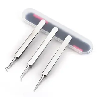 (Kèm hộp) Nhíp Gắp Mụn Đầu Đen, Mụn Dưới Da Thông Minh Thép Không Gỉ - Combo 3 nhíp