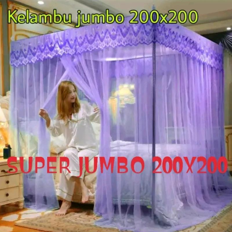 KELAMBU NYAMUK MODERN PERSEGI SUPER JUMBO 200X200 Pencegahan Serangga Putih 2