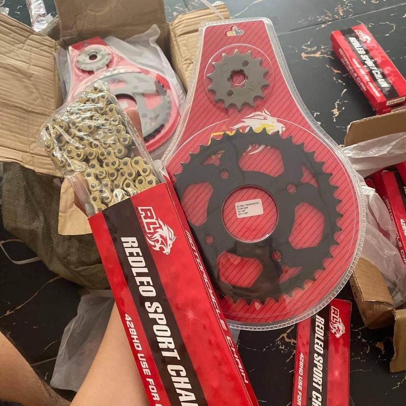 Nhông sên dĩa, xích tải chính hãng REDLEO gắn wave dream , cup, 68, winer