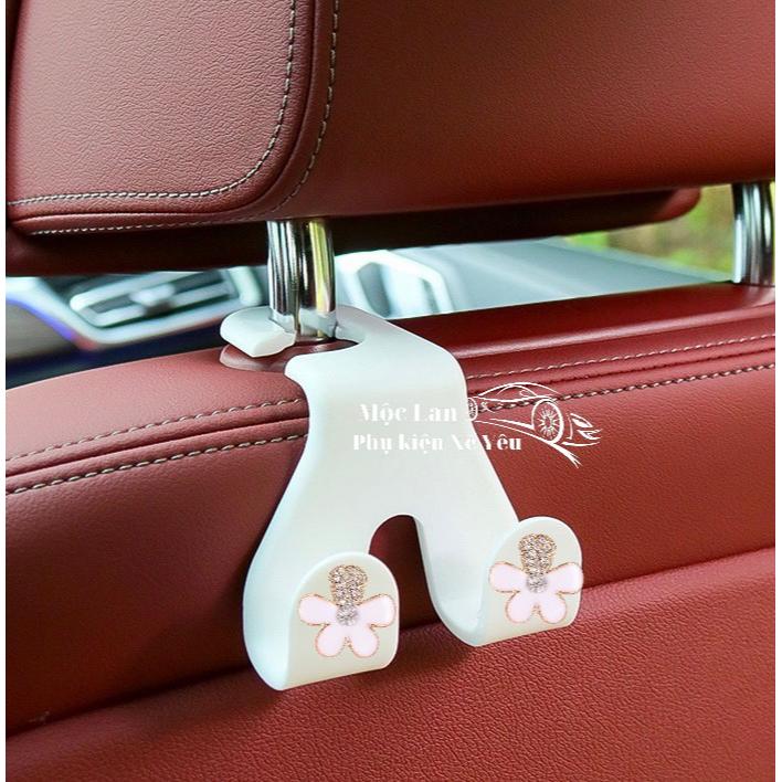 Móc treo đồ sau ghế ô tô móc đôi chất liệu nhựa ABS dày chịu tải tốt mix icon sang trọng