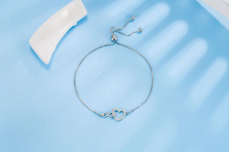 Product Introduction of Infinite Love Bracelet New Creative Love Bracelet Female Zircon Element Temperament Bracelet  Personalized Push-pull Light Bead Hand 21