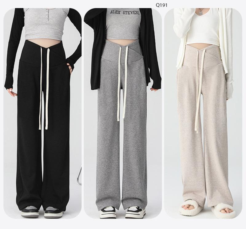 Young Mom Quần bầu Q191 3 màu Kem Đen Xám chất vải Thun tăm thoáng mát Thai sản Thai kỳ Thoải mái Thoáng khí Váy Bầu Đầm Bầu Sandal Voi Size S đến 2XL