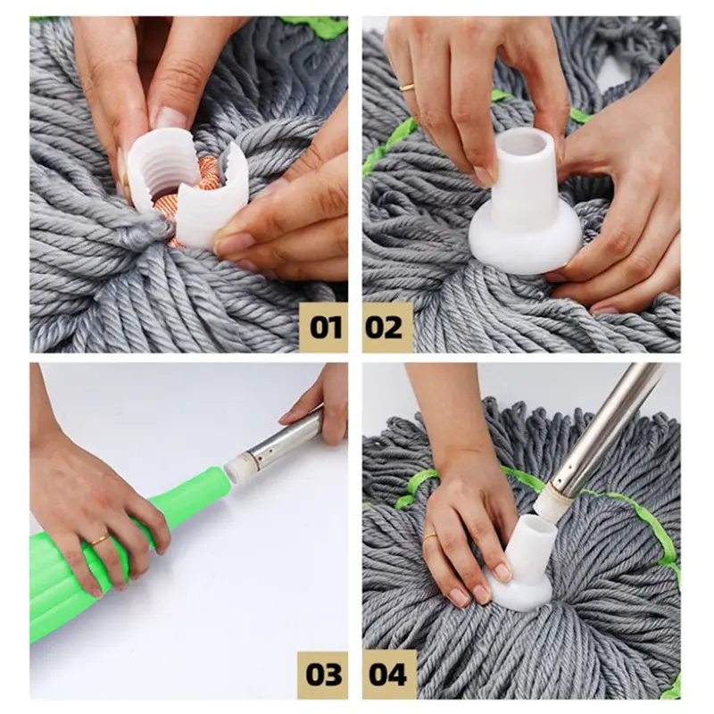 Đầu Cây Lau Nhà Khử Nước, Thiết Kế 2 Trong 1, Đầu Cây Lau Nhà Quay, Thích Hợp Để Làm Sạch Sàn, Sử Dụng Khô Và Ướt, Đa Năng 6
