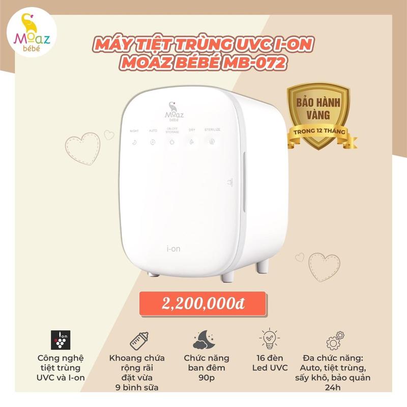Máy tiệt trùng sấy khô bình sữa UVC ION Moaz MB072