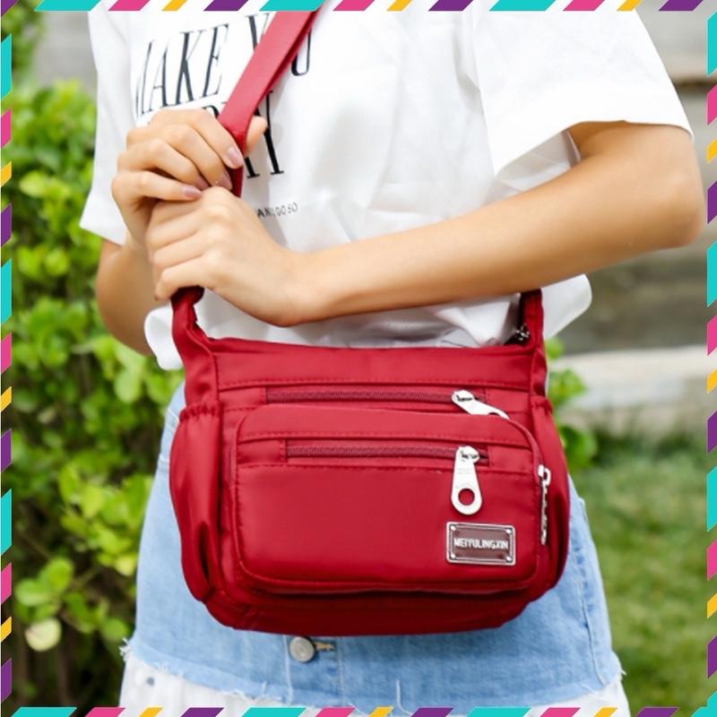  Túi Đeo Chéo Vải Dù Chống Thấm Tote Bag Nữ Nhiều Ngăn Tiện Dụng Phong Cách Hàn Quốc. 