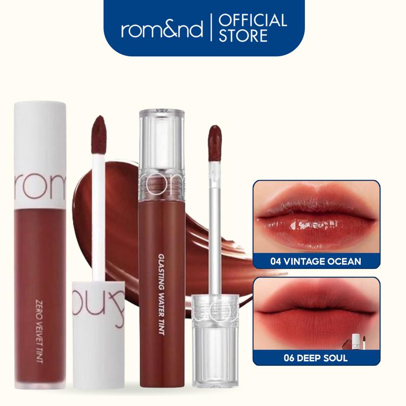[Rom&nd] Combo Sont Tint Lì Romand Glasting Water Tint 4g + Son Kem Lì Romand Zero Velvet Tint 5.5g #06 DEEPSOUL