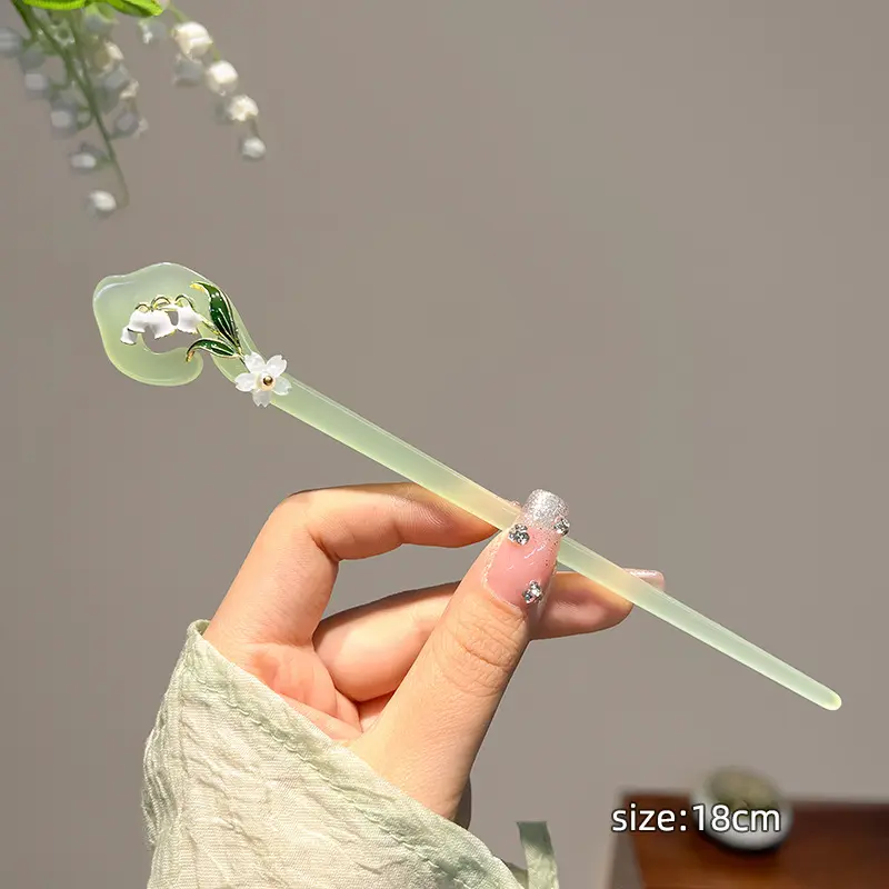 Bộ Kẹp Tóc Cổ Tích Phong Cách Mùa Hè, Kẹp Tóc Hoa Huệ Trong Thung Lũng, Làm Bằng Nhựa Resin, Phụ Kiện Tóc Nữ Cổ Điển Thích Hợp Cho Gian Hàng Chợ Đêm 8