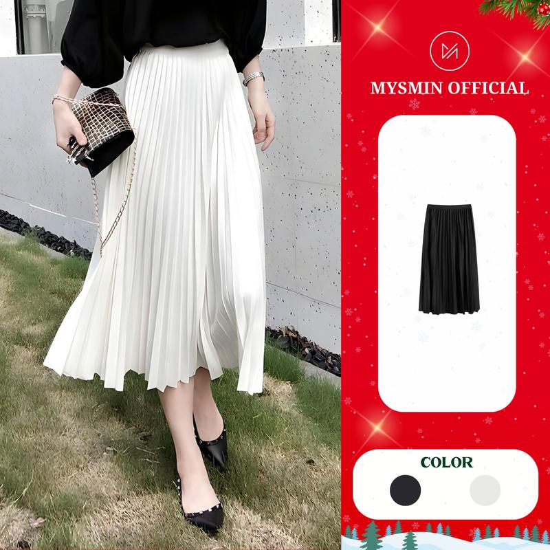 Chân váy xếp ly cạp chun CAO CẤP Vải xịn DÀI VÁY 85cm MS7777. Nữ Women