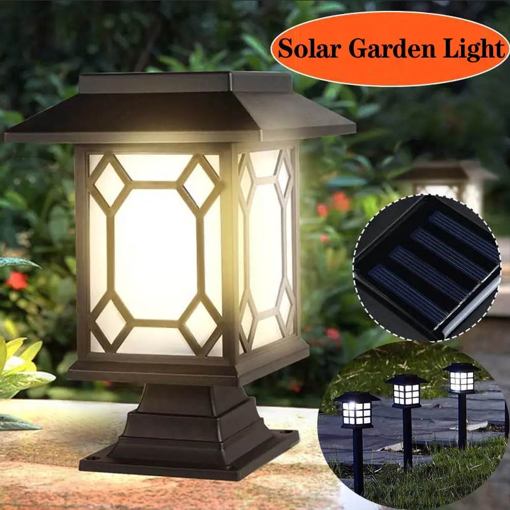 Lampu Taman Led Tenaga Surya / Lampu Pagar Surya Solar Cell Garden Lamp Dekorasi Taman