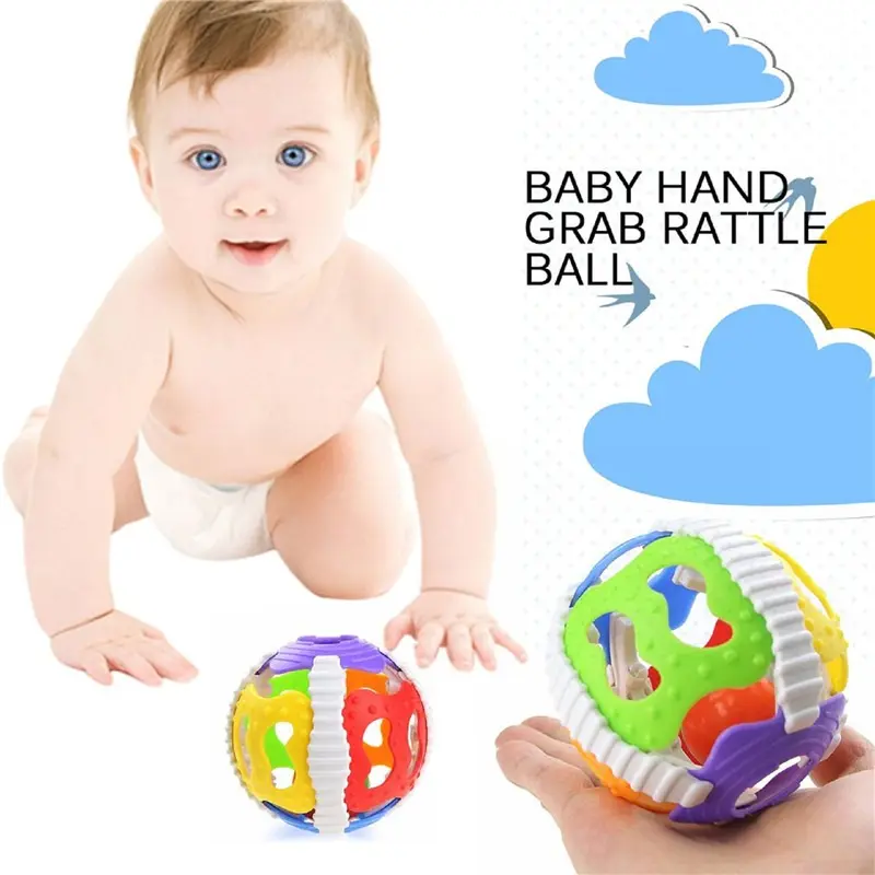 Soft Silicon Baby Teether Rattle Toys Ball Infant Hand Bell Toys For Babies Educational Training Baby Toys 0 12 Months