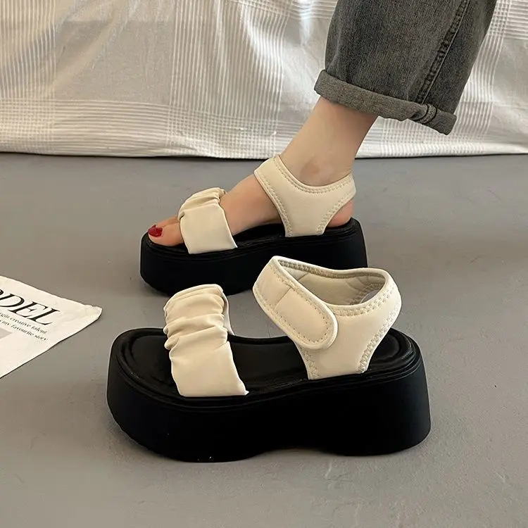 Dép Đế Xuồng, Một Váy Phù Hợp, Siêu Nóng, Dành Cho Nữ, Thích Hợp Cho Mùa Hè, Có Thể Mặc Ngoài Trời, Cao Cấp, Phong Cách Pháp, Thanh Lịch Và Dễ Phối Đồ, Gót Nêm, 2024 Hàng Mới Về