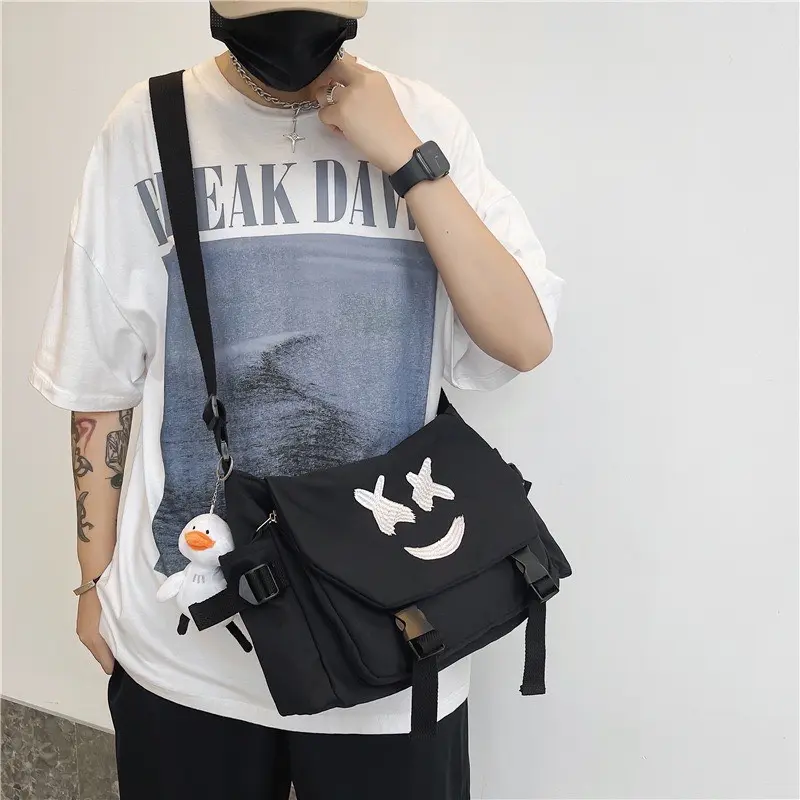 Túi đeo chéo canvas XX dễ thương unisex học sinh sinh viên cao cấp ulzzang, cặp đi học đi chơi nam nữ hàn quốc 5