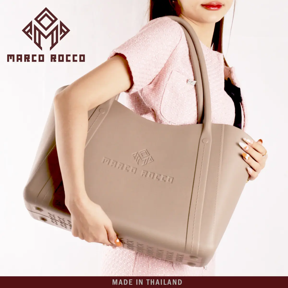Marco Rocco รุ่น BR3003 กระเป๋าสะพายไหล่ ทรงโท้ท   แฟชั่นสำหรับผู้หญิง  ขนาด 28.5x45 CM. จุของได้มาก เหมาะกับชีวิตประจำวัน