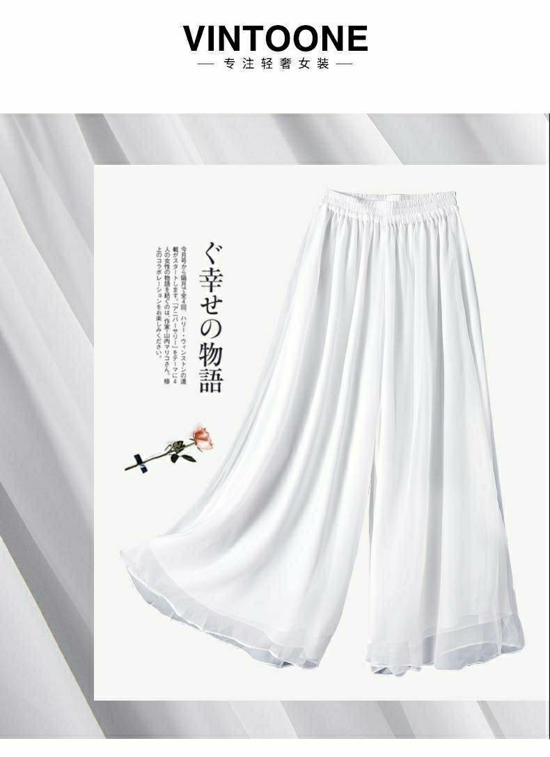 Product Introduction of Quần Ống Rộng, Chất Liệu Voan Xếp Nếp, Hai Lớp, Váy Khiêu Vũ xòe Lộng Lẫy, Dễ Phối Đồ, Quần Cạp Cao Dáng Rộng Vừa Vặn, Cropped Xén, Phong Cách Harem, Hợp Xu hướng 4