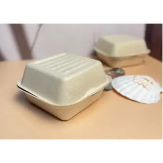 (Lẻ 10c) Hộp Bã Mía vuông đựng Bánh bento, bánh kem & Hamburger 1