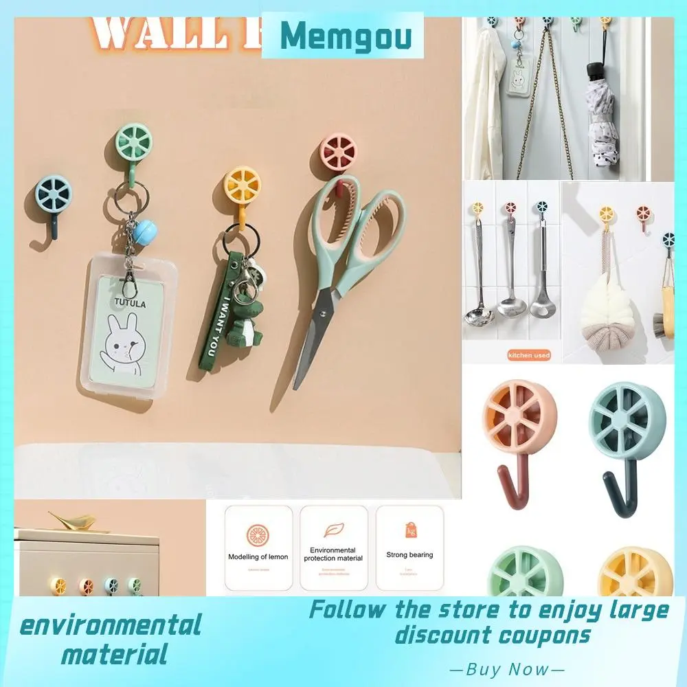 Creative Plastic Self Adhesive Hooks Lemon Multicolor Towel Coat Hooks Wall Decoration Punch-free Wall Hook
