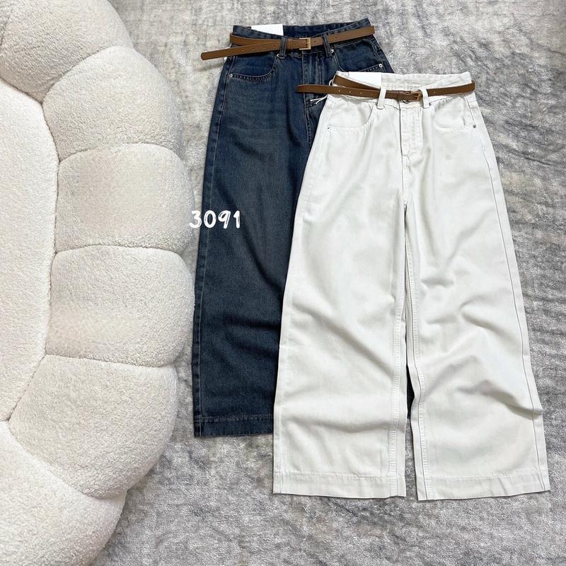 Lynk Nhi • Quần jeans xuông nấm kèm đai 2 màu dài 92cm phù hợp cao 1 m57 trở xuống ( hàng QC L1)# Q3091 Nữ Women Pants 4