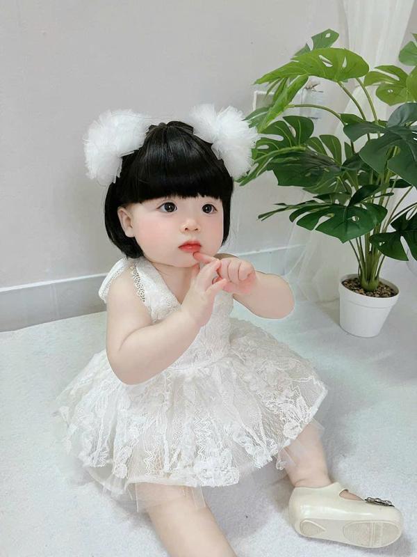 Bộ tóc giả cho bé gái, tóc giả nguyên đầu bé 1-4 tuổi, tóc giả xoăn