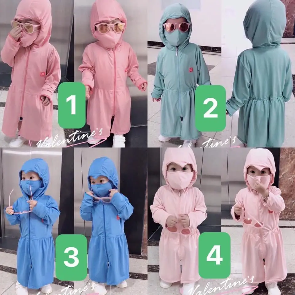 Áo chống nắng cho bé , áo chống nắng toàn thân cho bé gái, bé trai - size từ 8-32kg
