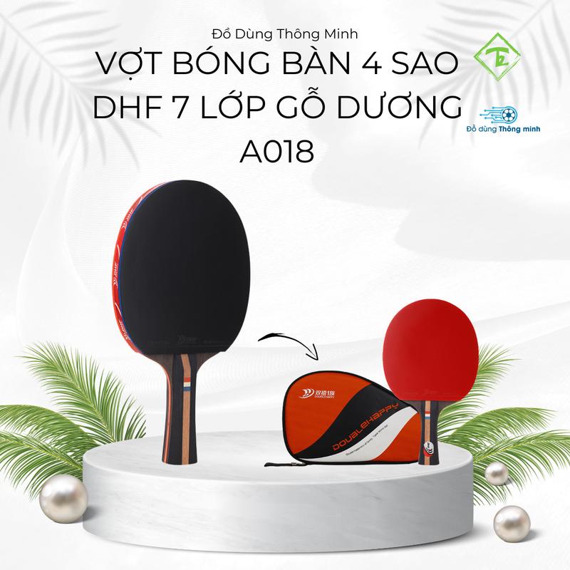 Vợt bóng bàn 4 sao DHF 7 lớp gỗ dương cán dài, ngắn tậng kèm 1 túi 3 bóng A018 vợt pickleball  sypik