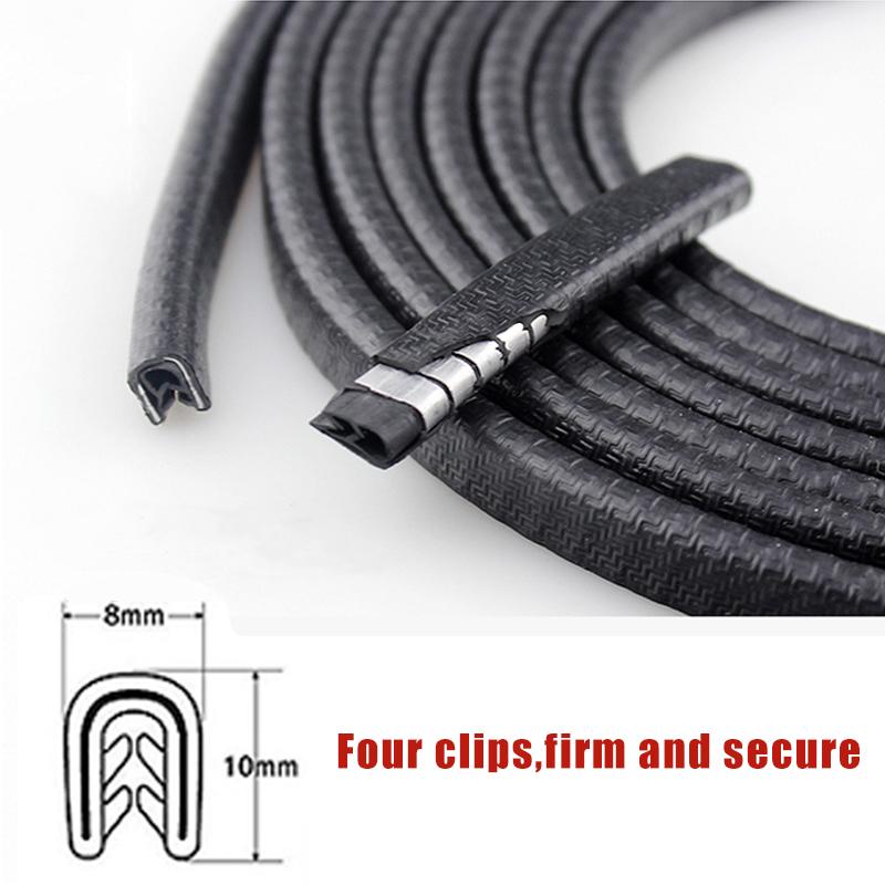 Product Introduction of 2/3/5M Car Door Anti Collision Strip with Steel Disc Bumper Trim Edge Scratch Protector Strip Sealing Guard Styling Car Decor 12
