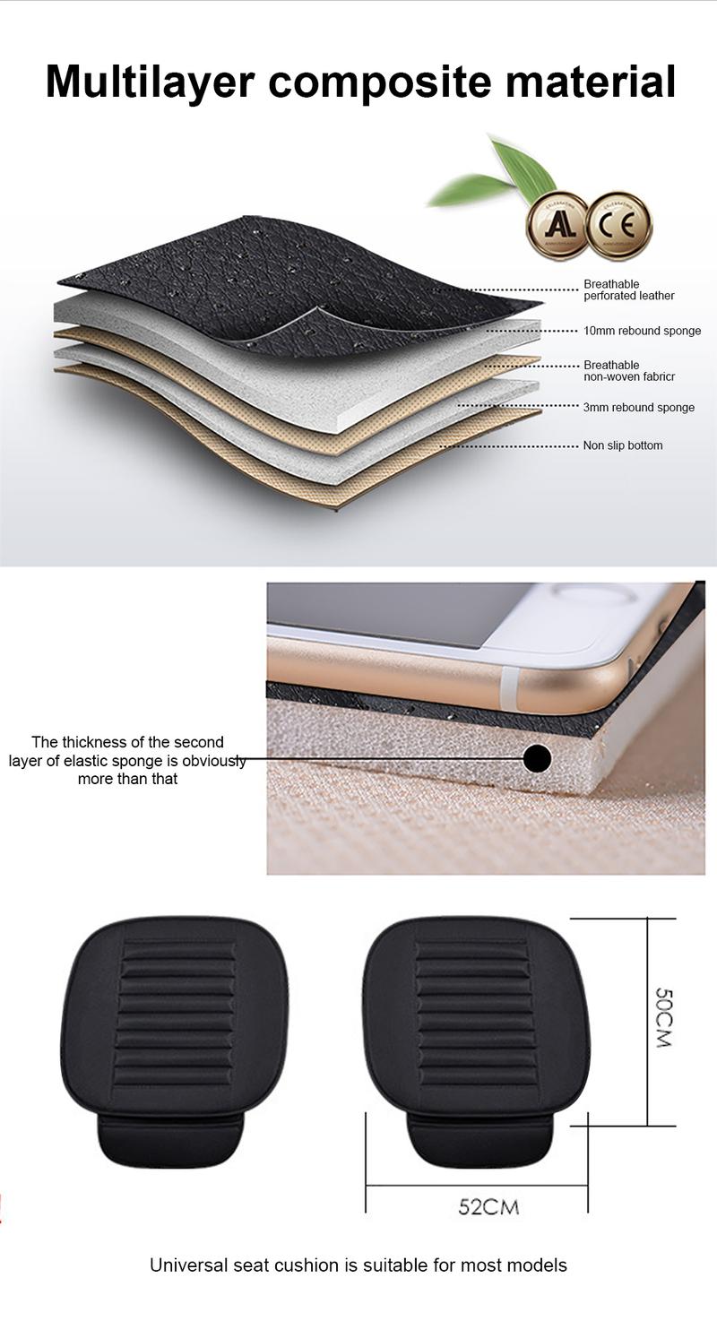 Product Introduction of 【24-hour shipping+free shipping+COD】 Universal PU Leather Car Seat Cover Front Driver Carseat Cushion Protector Anti Slip Seatcover Pad Waterproof 42