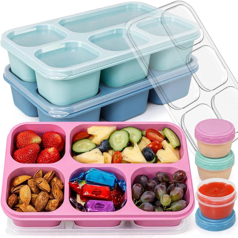 Bento Box Adult Lunchable Container - 3-Pack Snack Box Containers with ...
